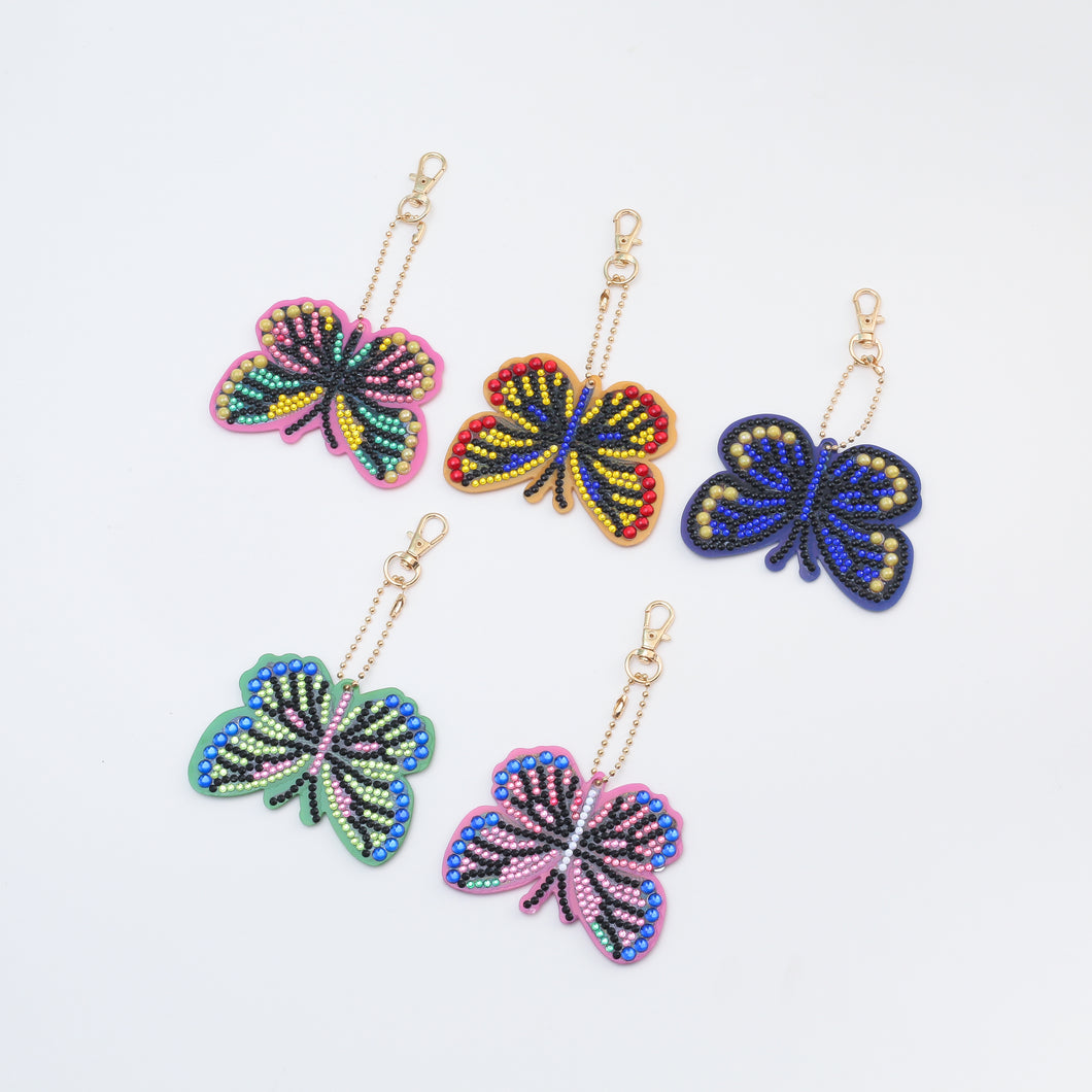 Diamond Painting - Gekleurde Vlinder Sleutelhangers