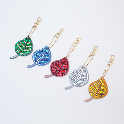 Diamond Painting - Gekleurde Bladeren Sleutelhangers