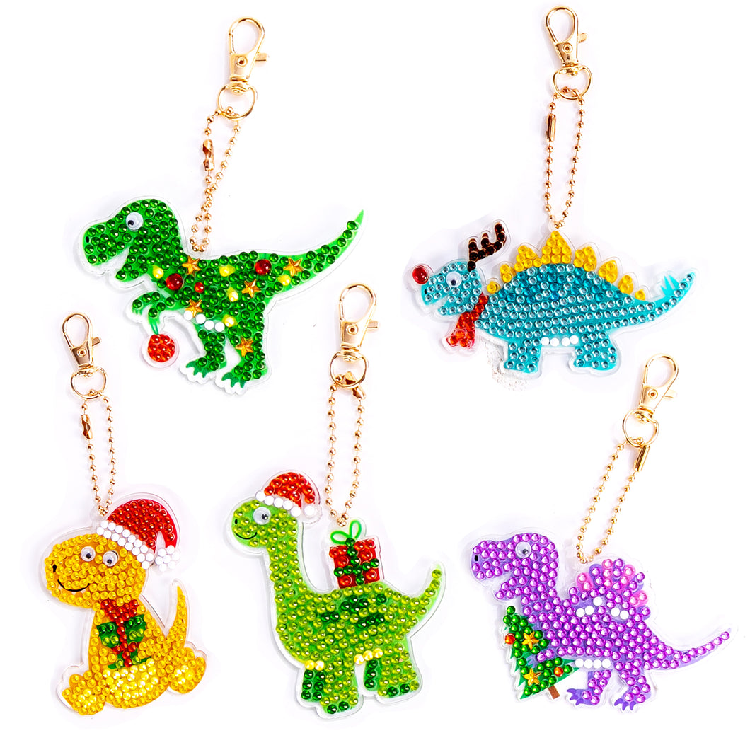 Diamond Painting - Dino Sleutelhangers