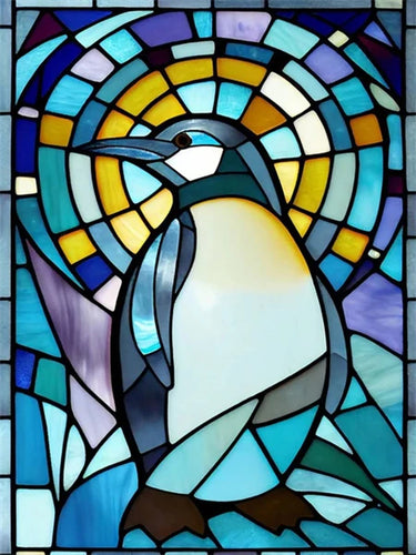 Diamond Painting - Glas in Lood - Pinguïn