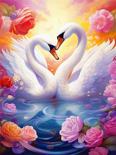 Diamond Painting - Zwanen Hart