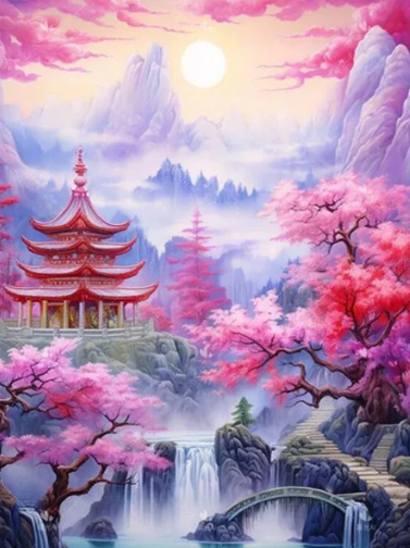 Diamond Painting - Tempel in de Natuur