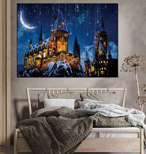 Diamond Painting - Kasteel met Maan - Groot Formaat