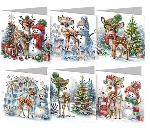 Diamond Painting - Sneeuwpoppen en Rendieren