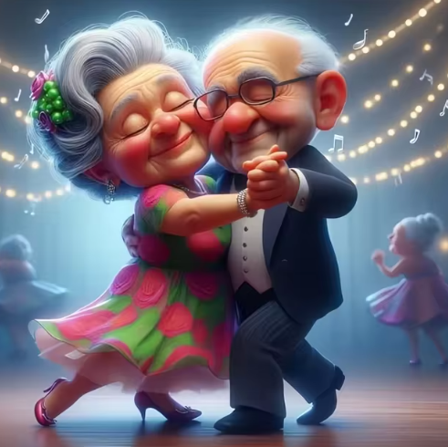 Diamond Painting - Opa en Oma aan het Dansen
