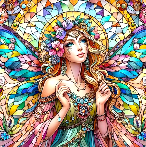Diamond Painting -Glas in Lood Elf