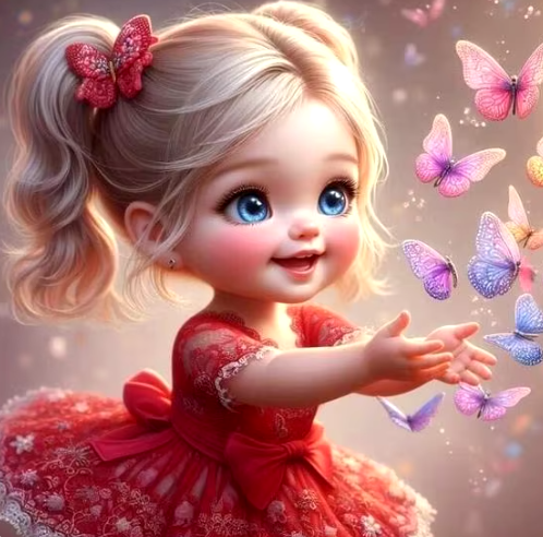 Diamond Painting - Meisje met Vlinders