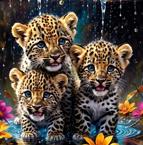 Diamond Painting - Baby Luipaarden