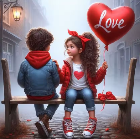Diamond Painting - Meisje en Jongen met Ballon