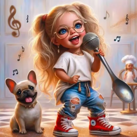 Diamond Painting -Zingend Meisje