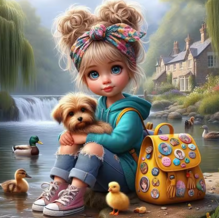 Diamond Painting - Meisje bij het Water