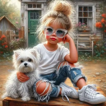 Diamond Painting - Meisje met Zonnebril