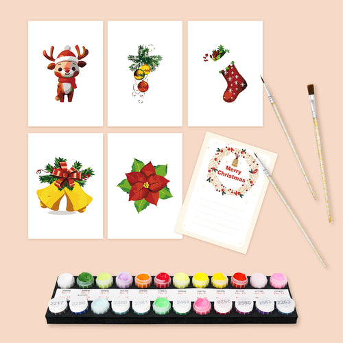 Schilderen op Nummer Ansichtkaarten - Kerst