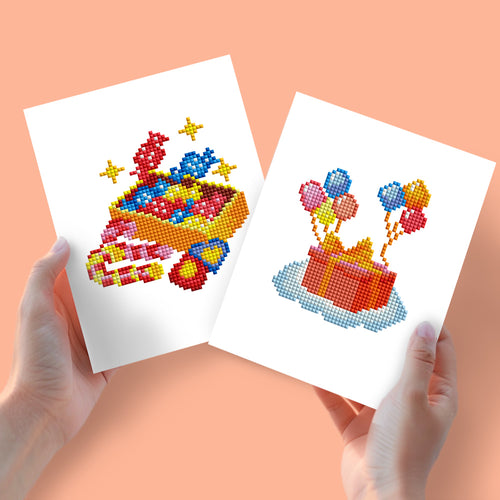 2 Mini Diamond Paintings - Verjaardag Traktatie