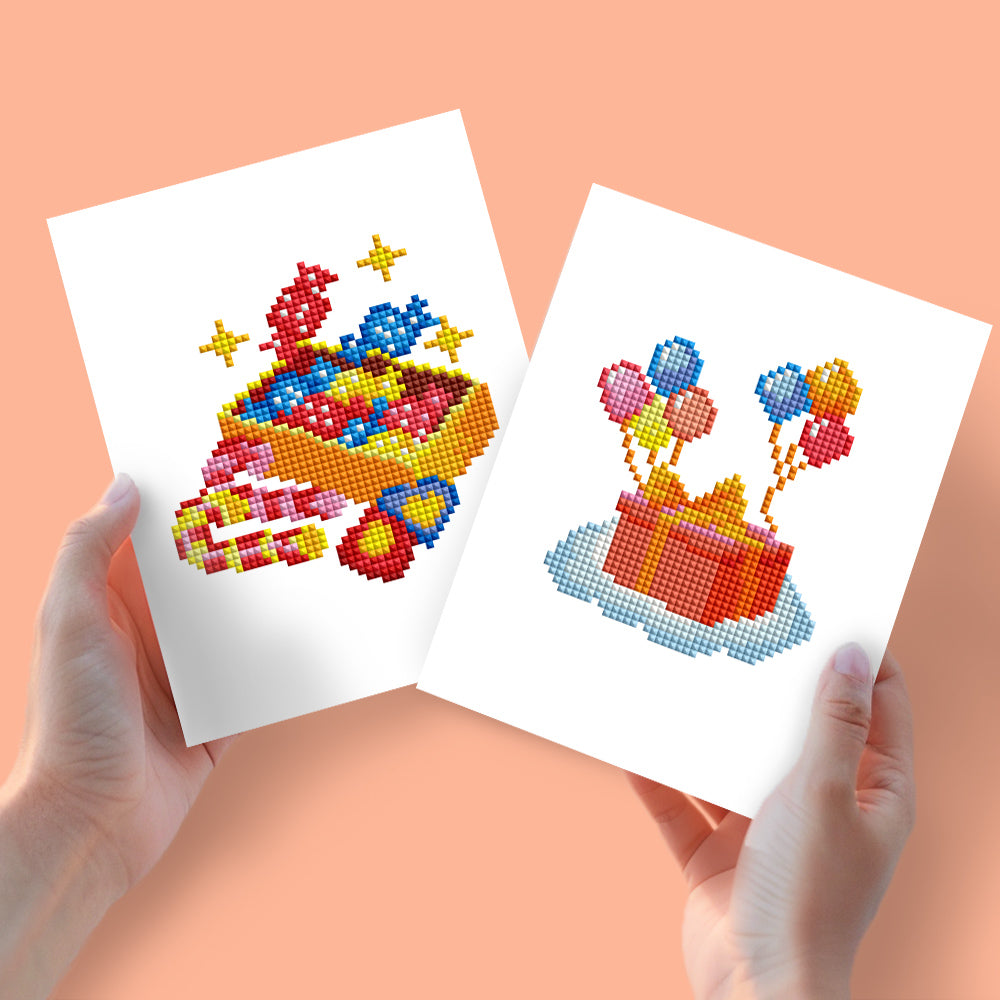 2 Mini Diamond Paintings - Verjaardag Traktatie