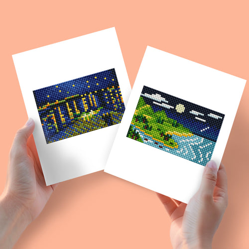 2 Mini Diamond Paintings - Landschap in de Avond