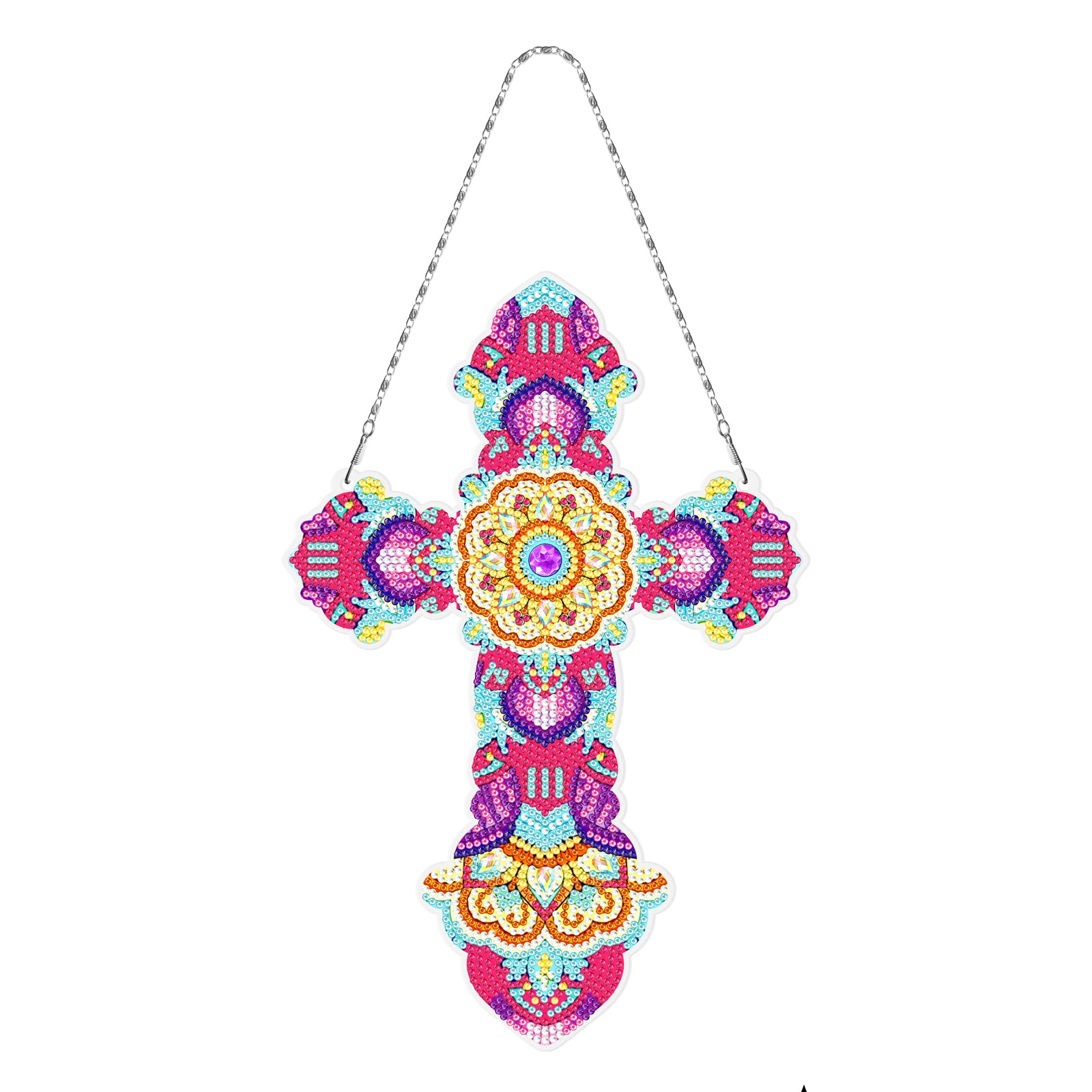 Diamond Painting - Roze Kruis Muurhanger