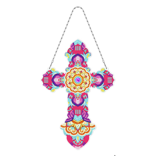 Diamond Painting - Roze Kruis Muurhanger
