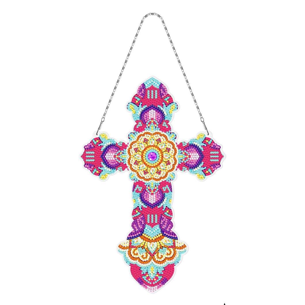 Diamond Painting - Roze Kruis Muurhanger