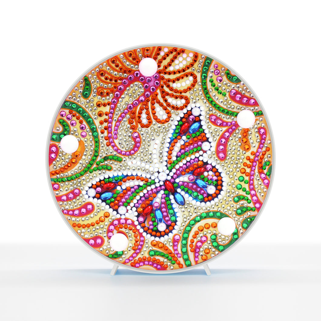 Diamond Painting Ronde Lampje - Vlinder