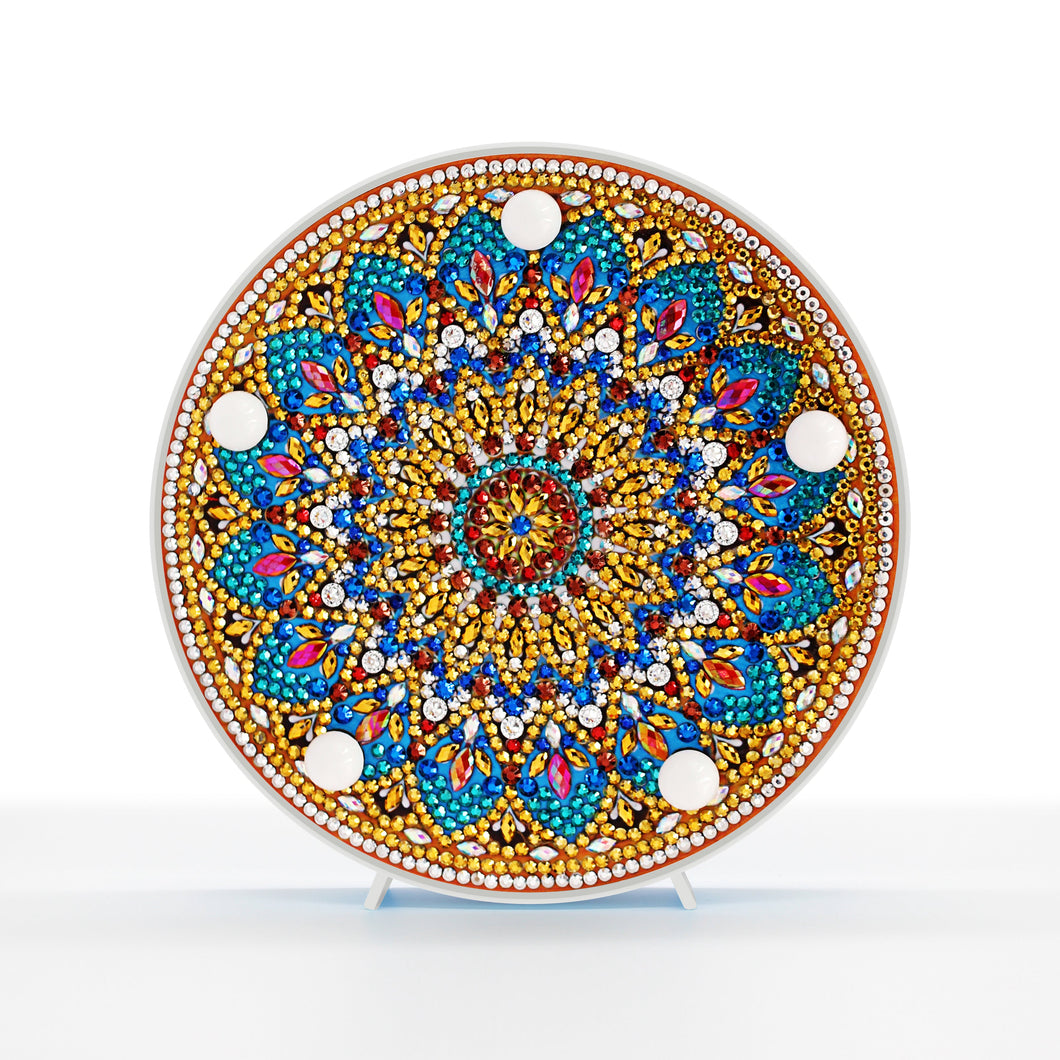 Diamond Painting Ronde Lampje - Oranje Mandala