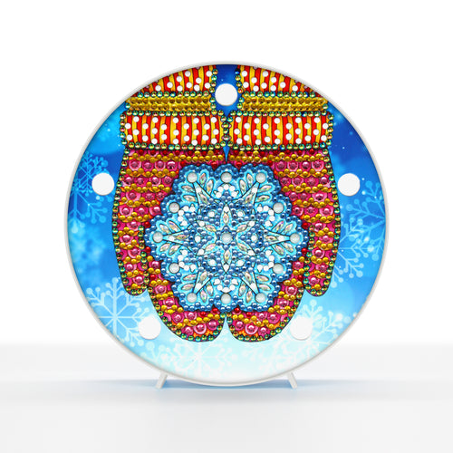 Diamond Painting Ronde Lampje - Grote Sneeuwvlok
