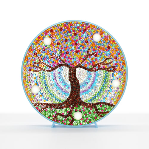 Diamond Painting Ronde Lampje - Levensboom