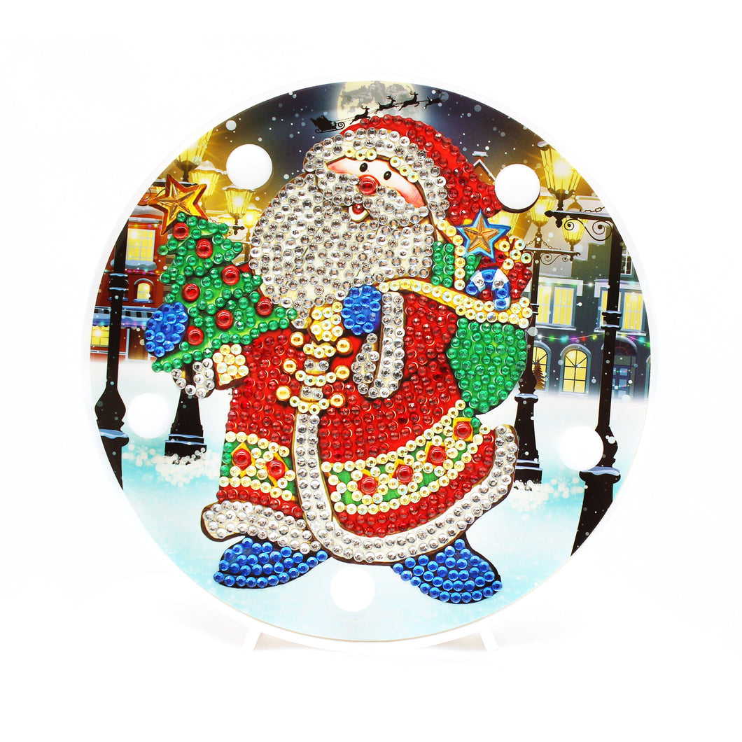 Diamond Painting Round Lamp - Santa Claus