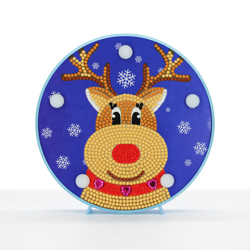 Diamond Painting Ronde Lampje - Rendier