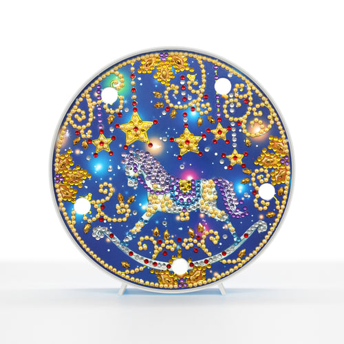 Diamond Painting Ronde Lampje - Schommelpaard