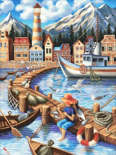 Diamond Painting - Kind op de Pier
