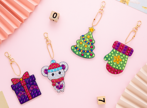 Diamond Painting - Kerst Sleutelhangers