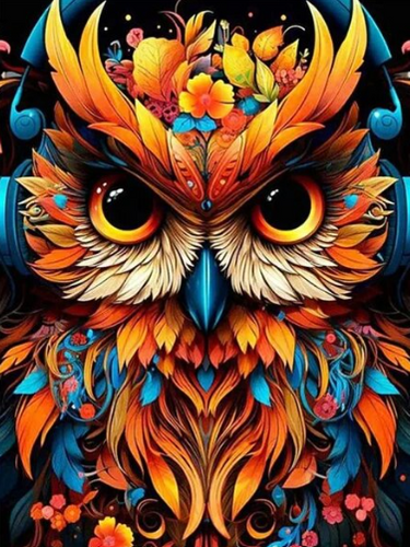 Diamond Painting - Uil met Koptelefoon