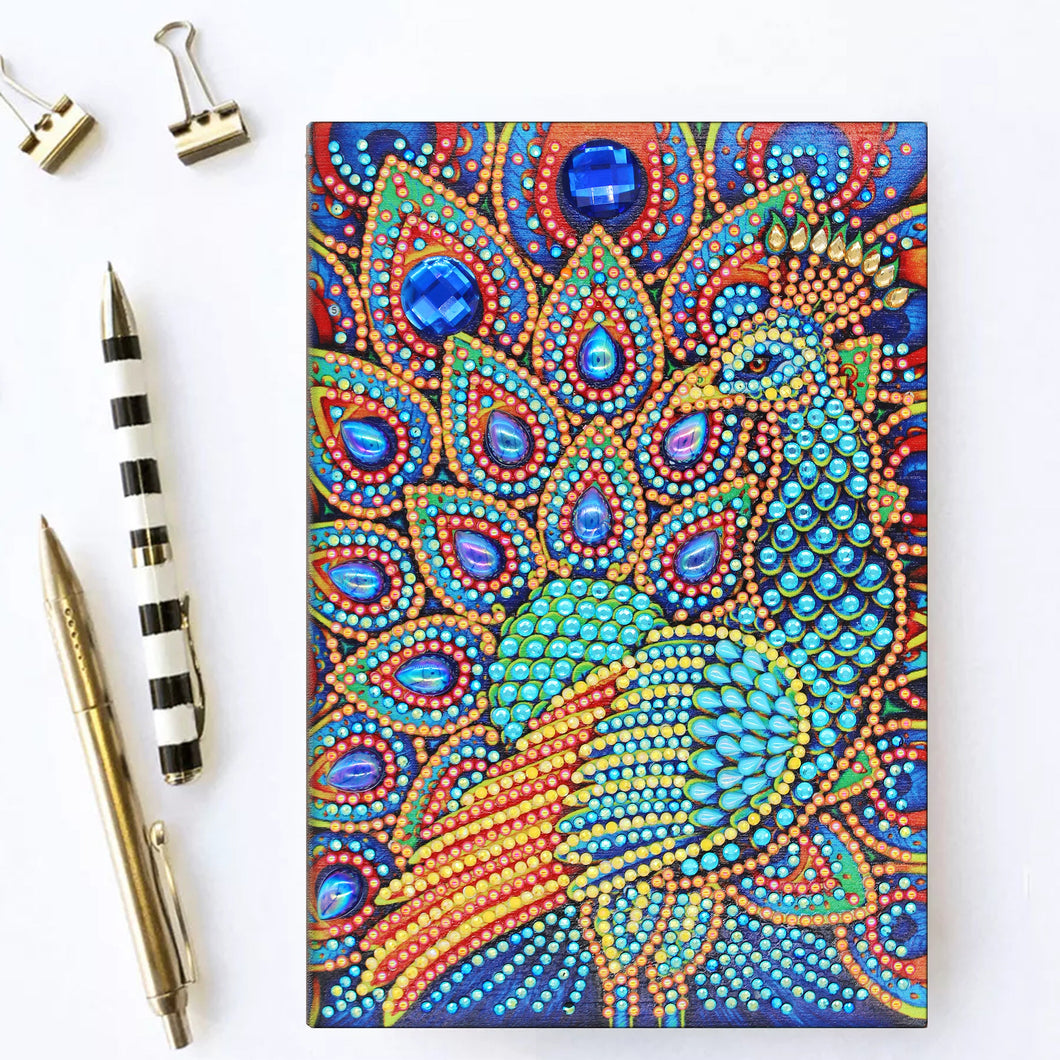 Diamond Painting Notitieboek - Pauw met Veren