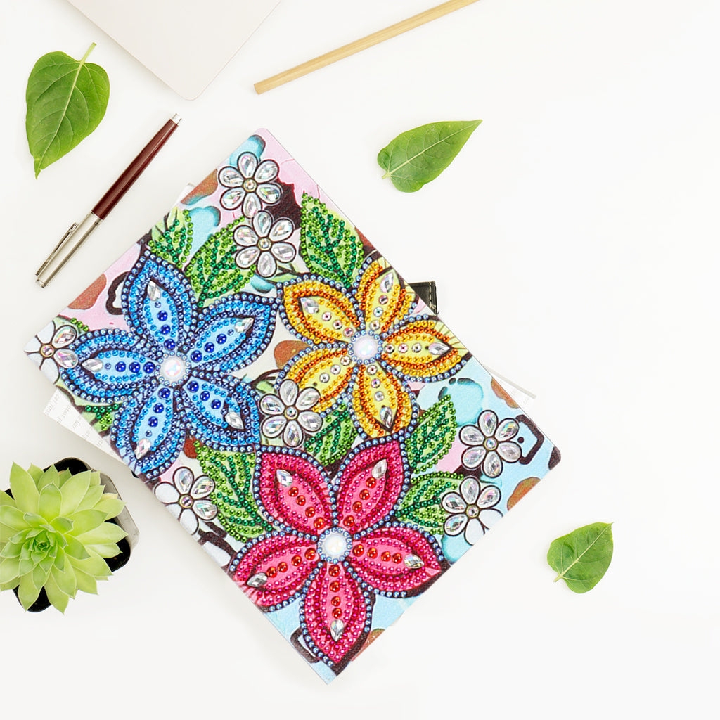 Diamond Painting Notitieboek - Grote Bloemen