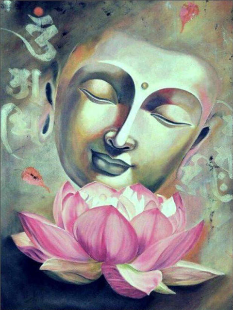 Diamond Painting - Boeddha Roze Waterlelie