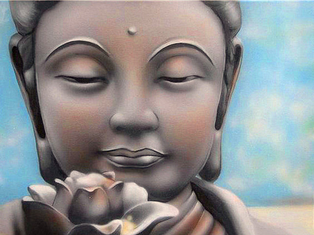 Diamond Painting - Boeddha met Bloem