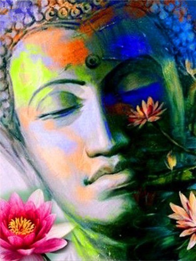 Diamond Painting - Boeddha met Waterlelies