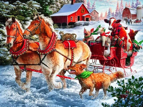 Diamond Painting - Dieren in de Sneeuw - Diamond Paradijs