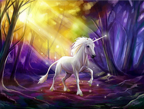 Diamond Painting - Eenhoorn in het Bos - Diamond Paradijs