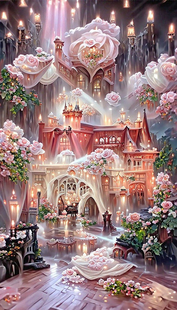 Diamond Painting - Fantasie Rozen Kasteel