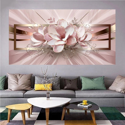 Diamond Painting - Roze Bloemen - Diamond Paradijs