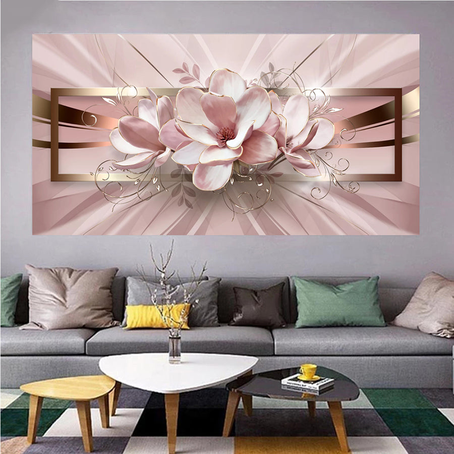 Diamond Painting - Roze Bloemen - Diamond Paradijs