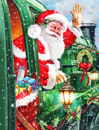 Diamond Painting - Kerstman vanuit de Trein