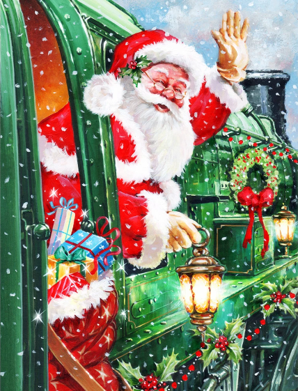 Diamond Painting - Kerstman vanuit de Trein