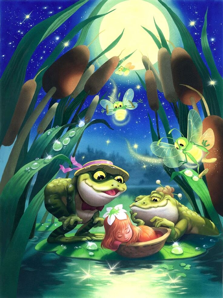 Diamond Painting - Kikkers met Meisje