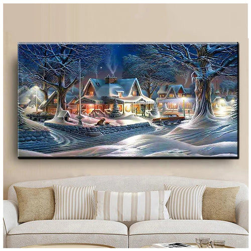 Diamond Painting - Groot Formaat Sneeuwlandschap - Diamond Paradijs