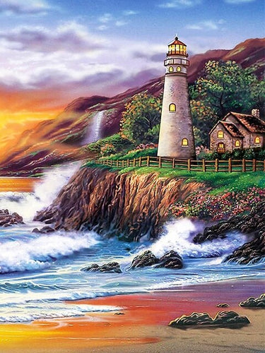 Diamond Painting - Vuurtoren aan het Water