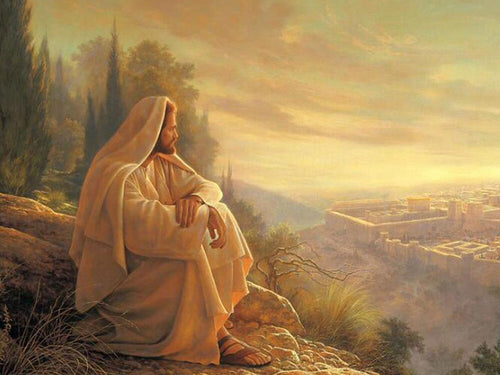 Diamond Painting - Jezus kijkt op Jerusalem