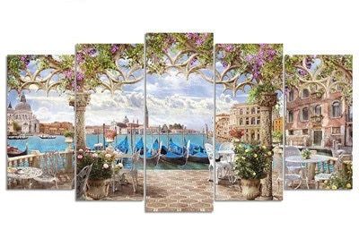 Diamond painting - vakantie uitzicht - 5 luik